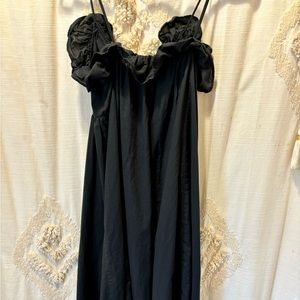 H&M Maxi Ruffle Trim Dress. Black -Size M